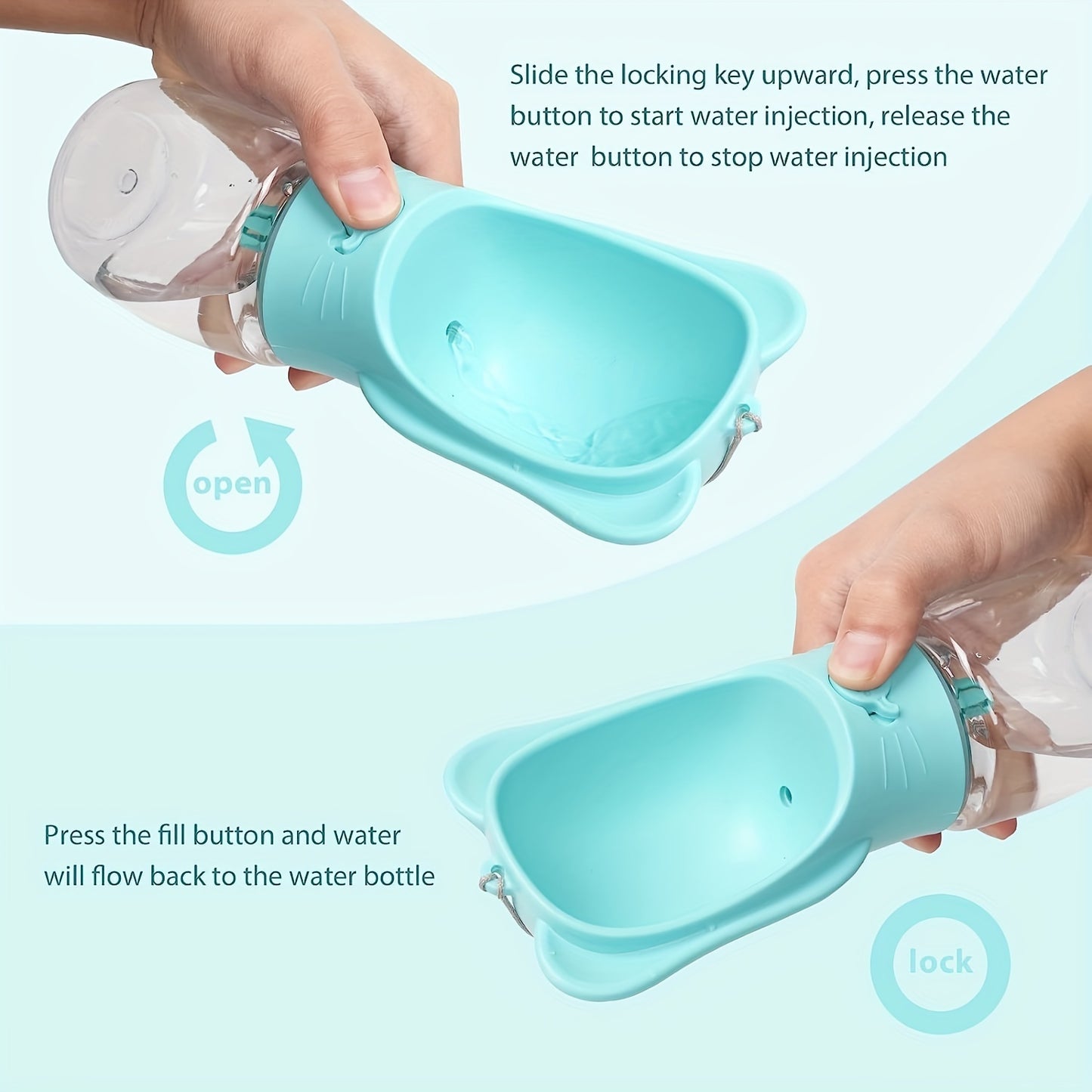 2-in-1 Portable Pet Water Bottle & Food Container - Travel Essential