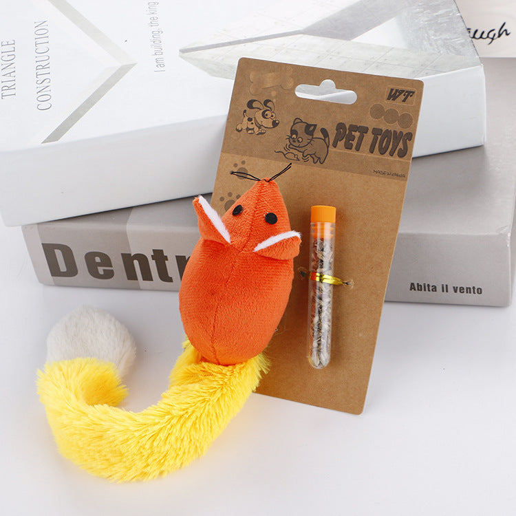 Realistic Long Tail Mouse Cat Toy - Interactive Hunting Play