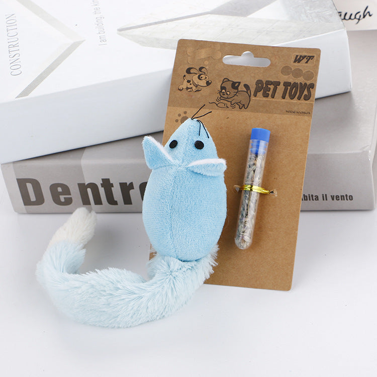 Realistic Long Tail Mouse Cat Toy - Interactive Hunting Play
