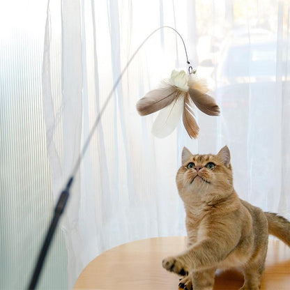 Interactive Cat Stick Toy - Retractable Laser Teaser Wand for Cats
