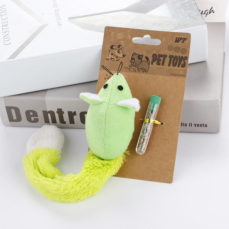 Realistic Long Tail Mouse Cat Toy - Interactive Hunting Play