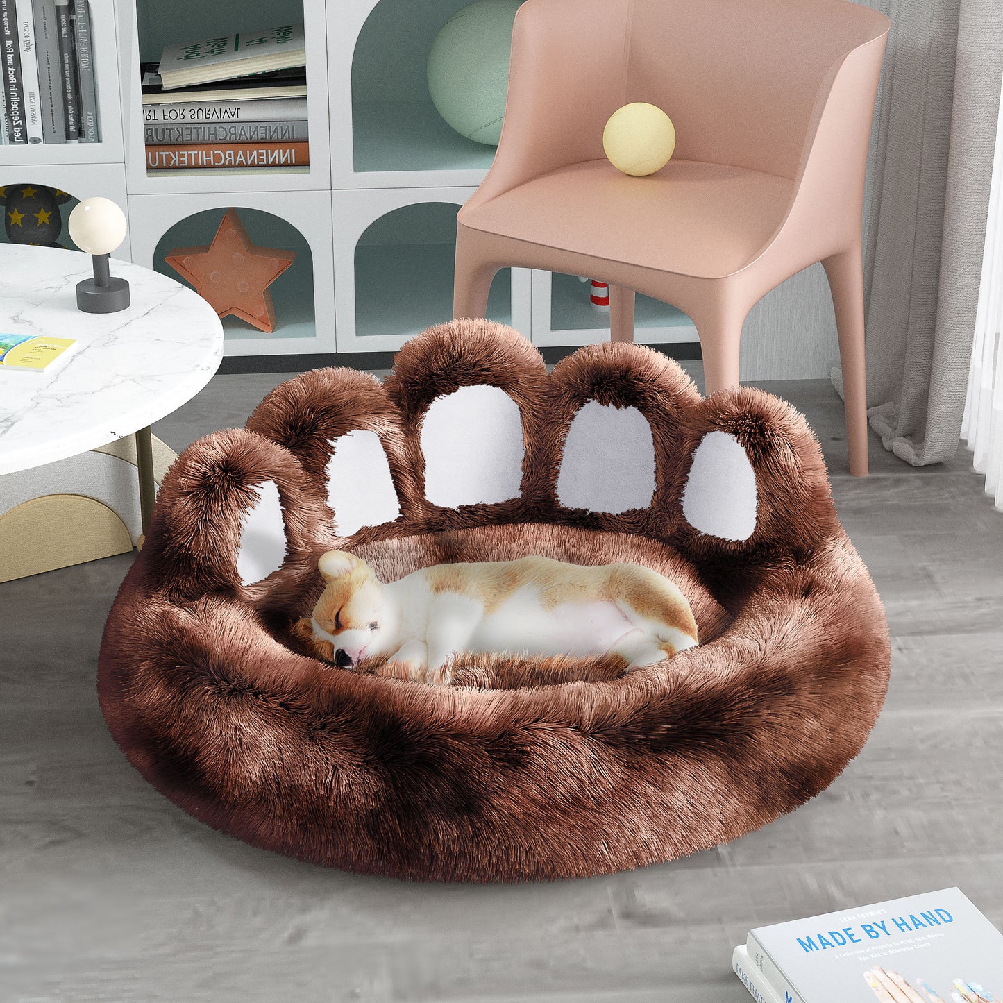 Adorable Bear Paw Pet Bed - Cozy Comfort for Small & Medium Dogs and Cats