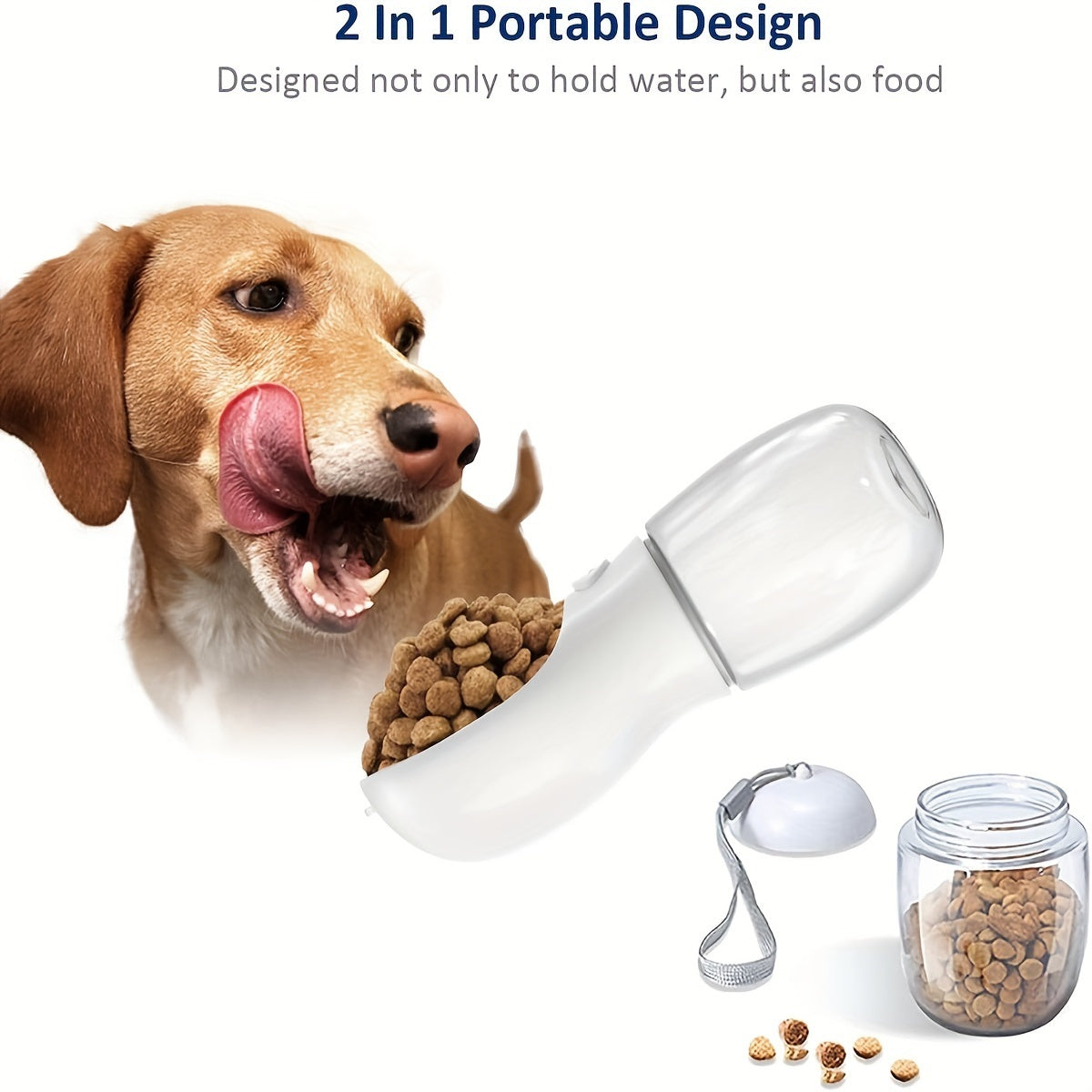 2-in-1 Portable Pet Water Bottle & Food Container - Travel Essential