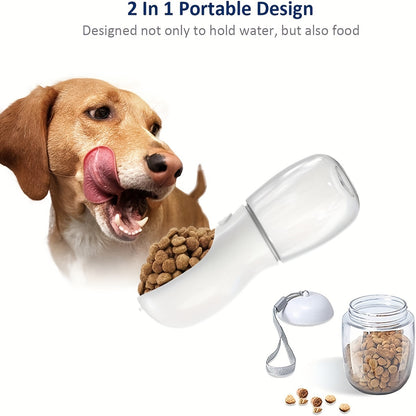 2-in-1 Portable Pet Water Bottle & Food Container - Travel Essential