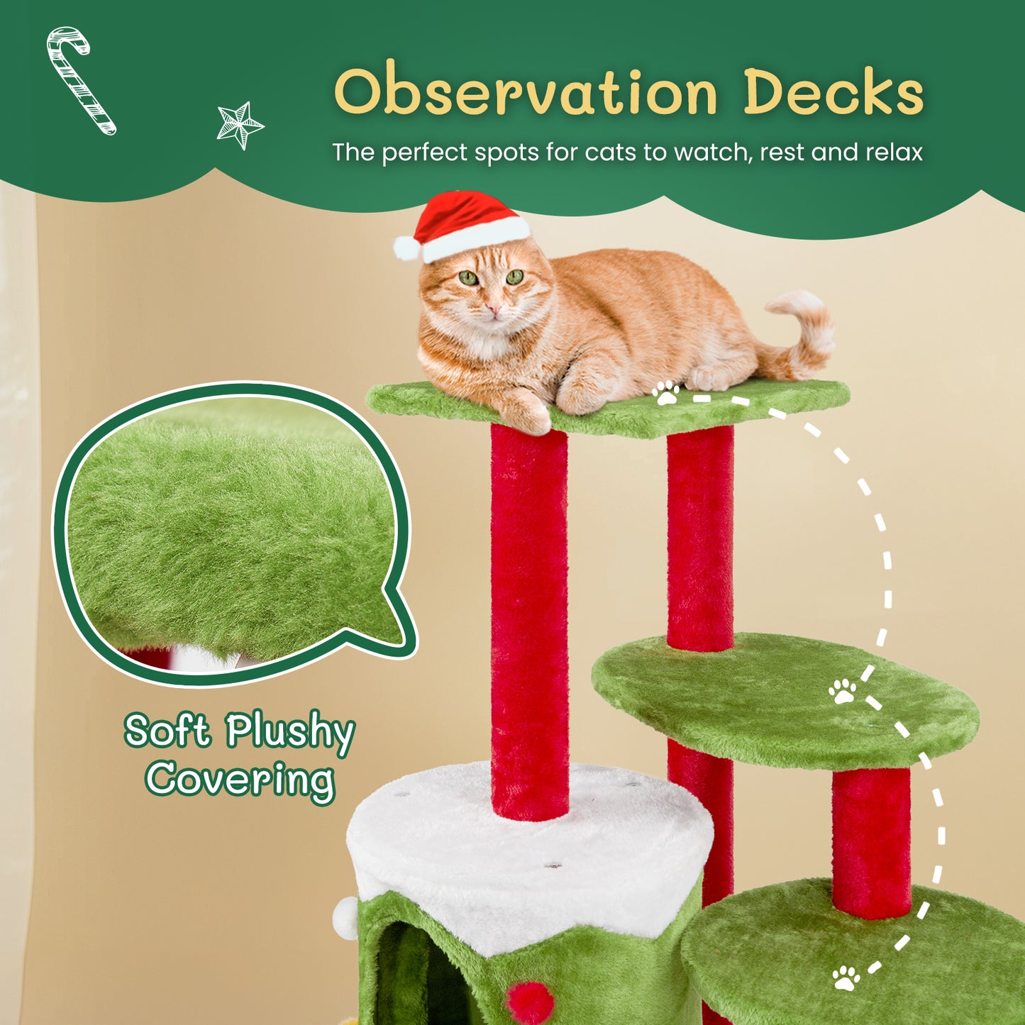 Multi-Level Cat Climbing Frame - Cat Tree Tower with Scratching Posts