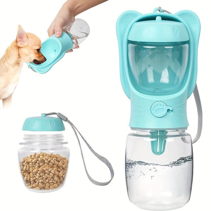 2-in-1 Portable Pet Water Bottle & Food Container - Travel Essential