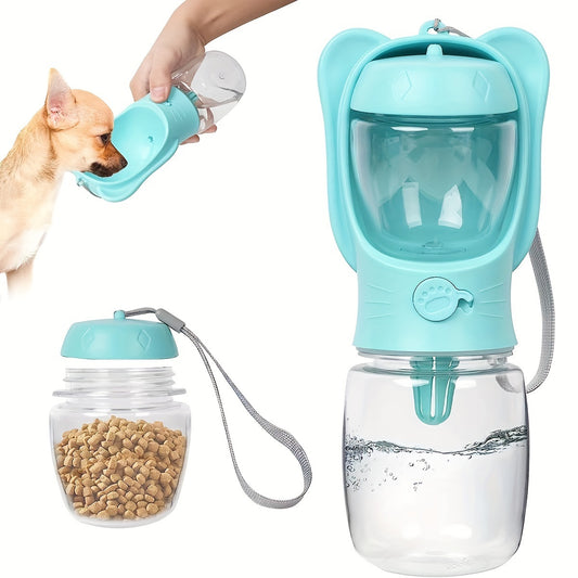 2-in-1 Portable Pet Water Bottle & Food Container - Travel Essential