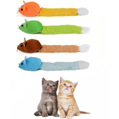 Realistic Long Tail Mouse Cat Toy - Interactive Hunting Play