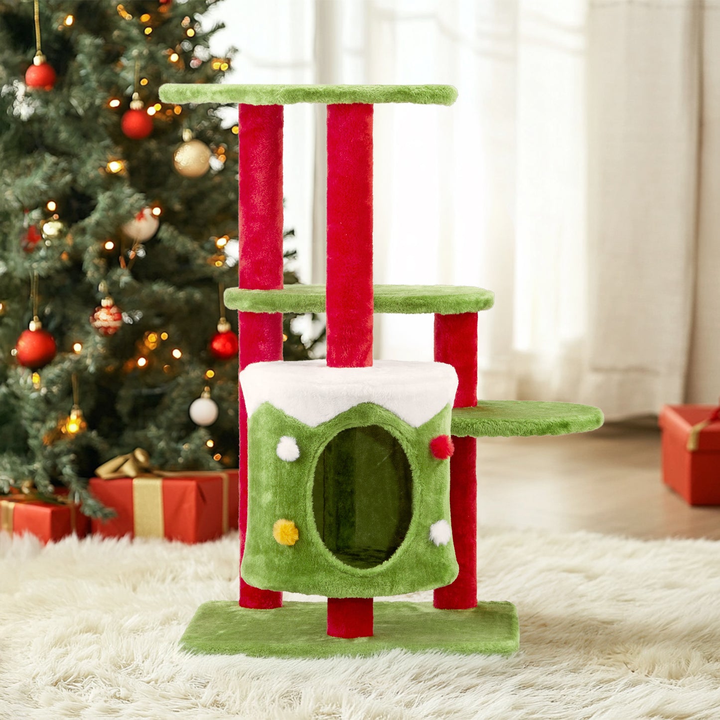 Multi-Level Cat Climbing Frame - Cat Tree Tower with Scratching Posts